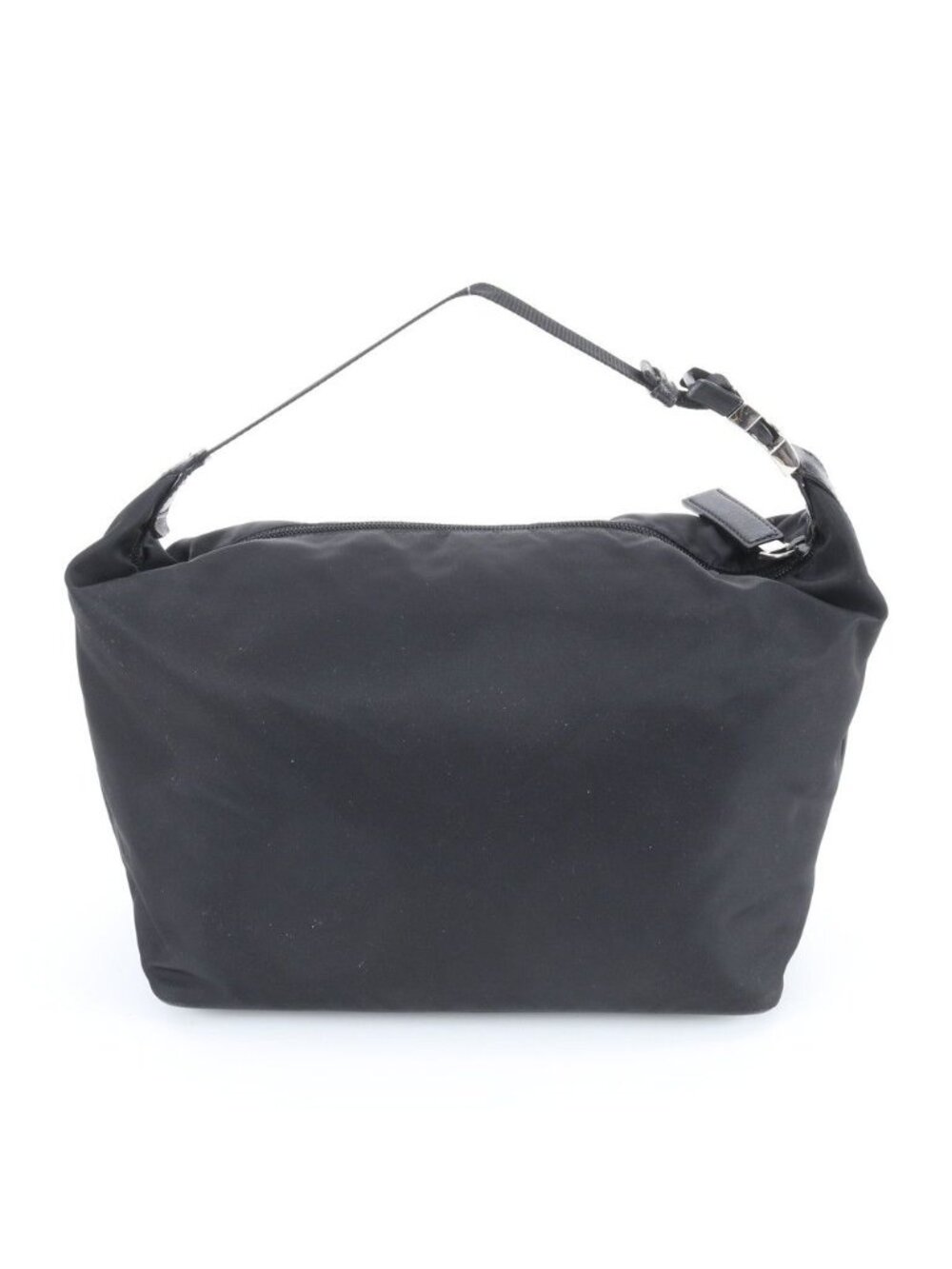 Prada Tessuto Nylon Triangle Logo Pouch Leather Handbag Tote - Picture 3 of 8